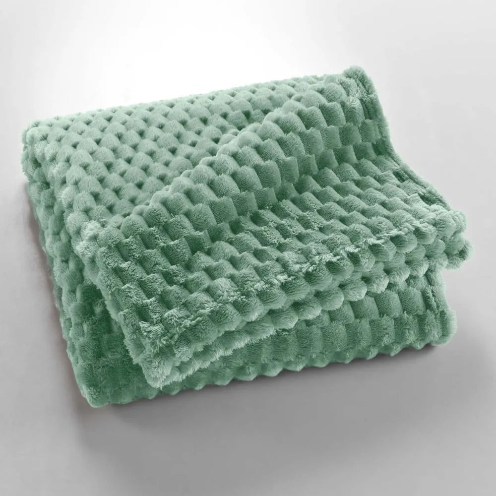 Coperta verde chiaro in microflanella 125x150 cm Mini Frosty – douceur d'intérieur
