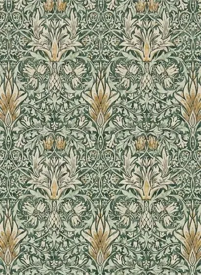Morris & Co Carta da parati Snakeshead - Forest/ Thyme