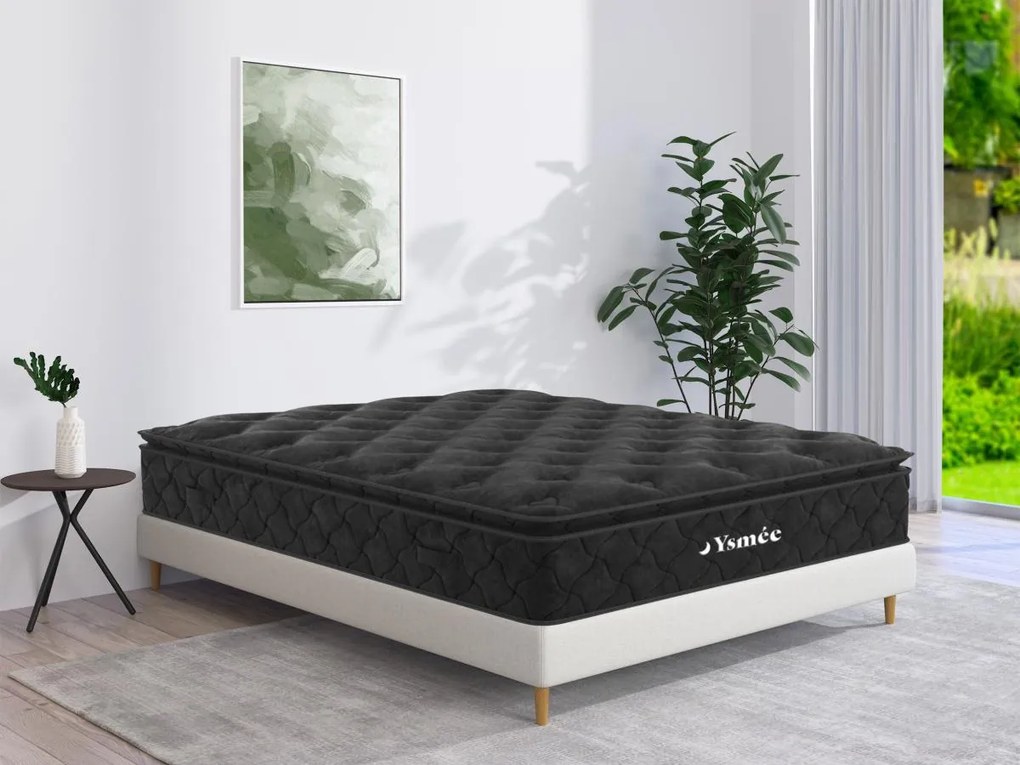 Materasso matrimoniale a molle insacchettate con topper integrato 160 x 200 cm - BLACK DREAM di YSMÉE