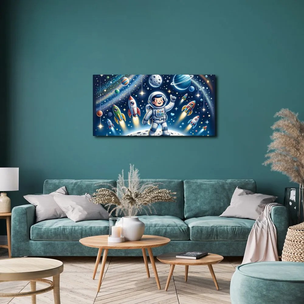 Quadro su tela – Avventura galattica per un piccolo eroe