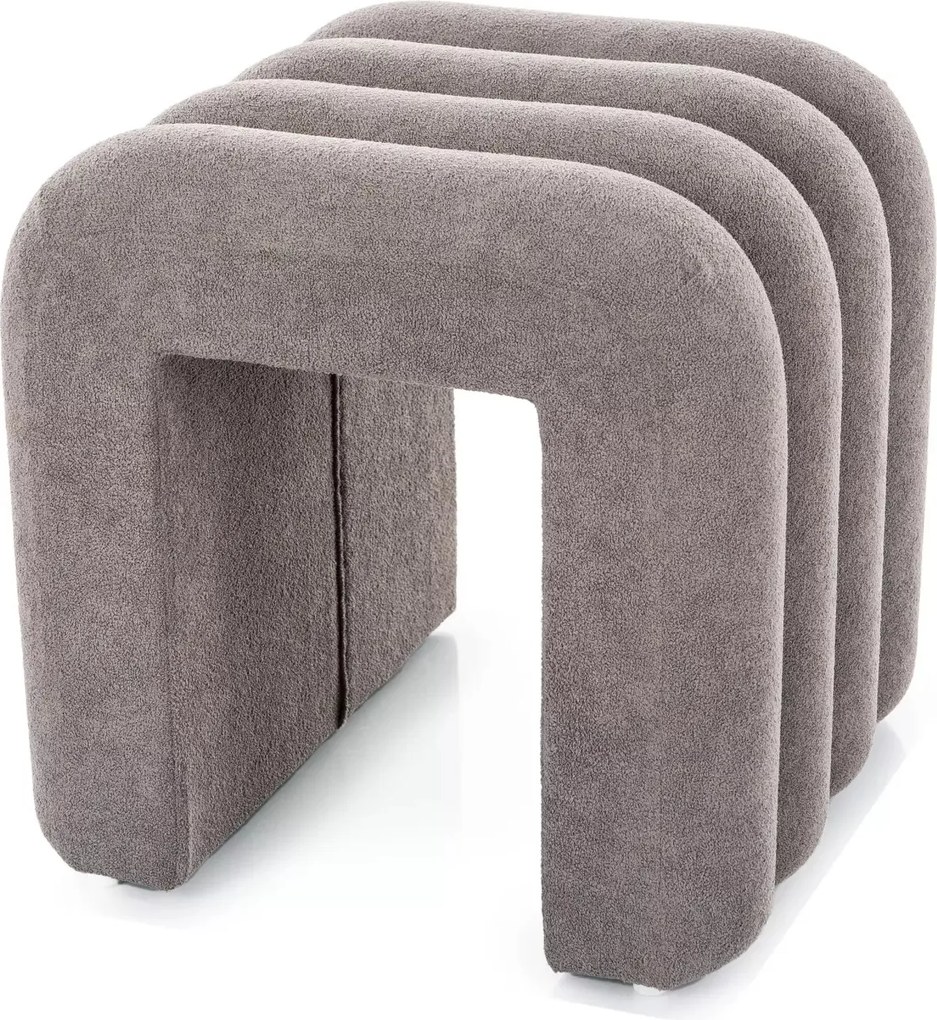 Pouf Tica in tessuto grigio – 38x40x40 cm