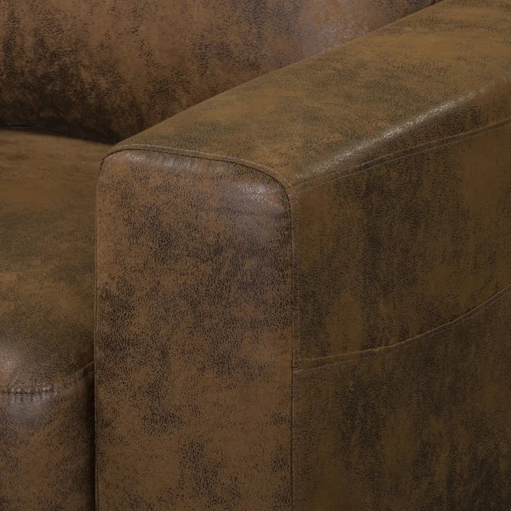 Poltrona marrone con rivestimento in finta pelle Lofty Lilly – Miuform