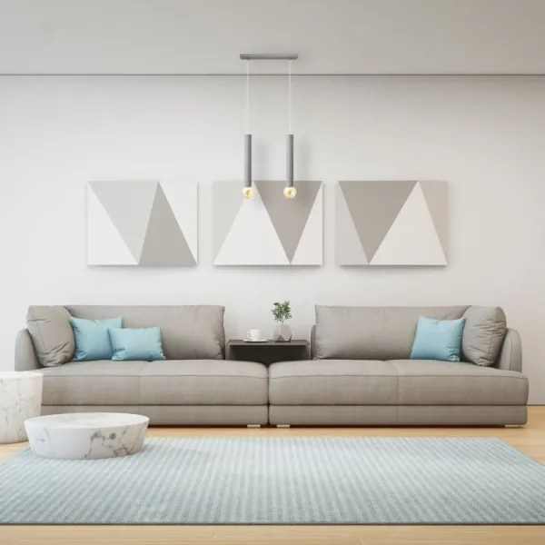 Lampadario a sospensione con filo TUBA 2xE27/15W/230V grigio