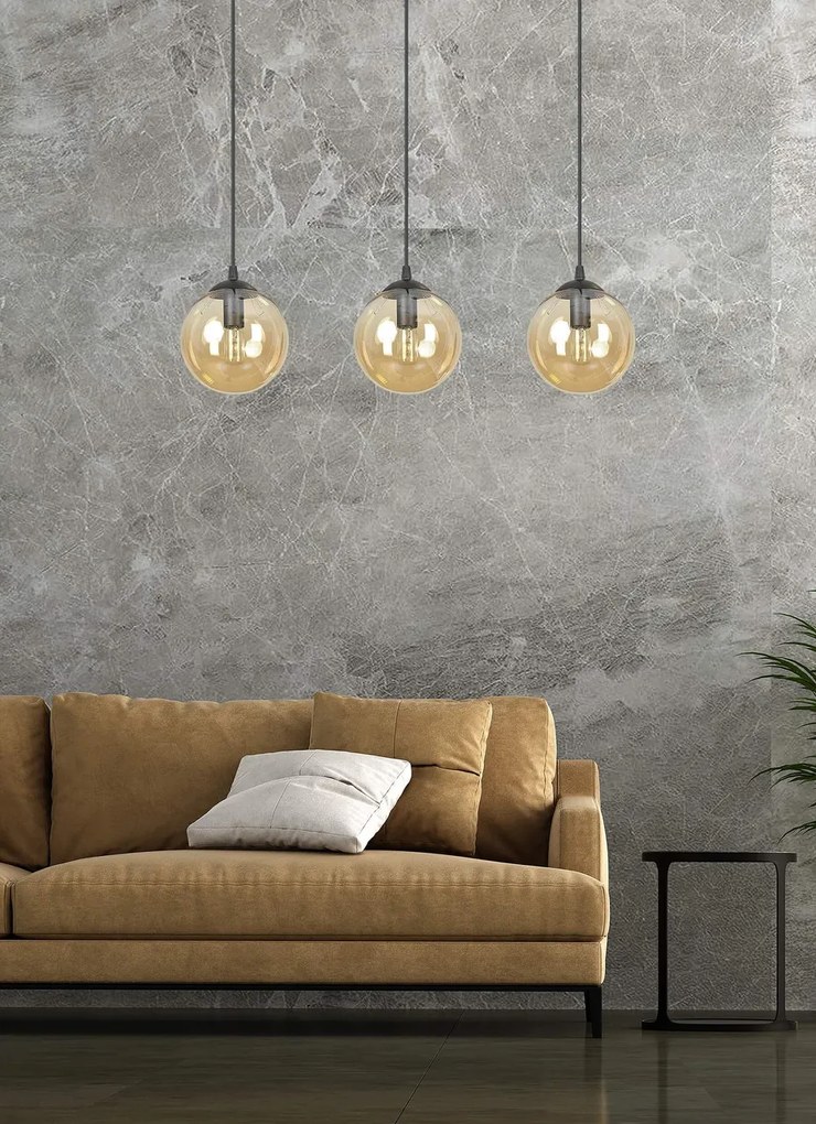 Lampadario a sospensione COSMO 3 BLACK MIODOWY