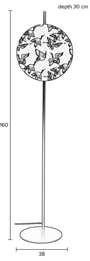 Lampada da terra nera con paralume in tessuto (altezza 158 cm) Jaylee - White Label