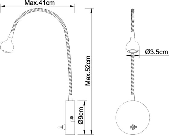 Globo 24109W - Lampada flessibile LED SERPENT LED/3W/230V