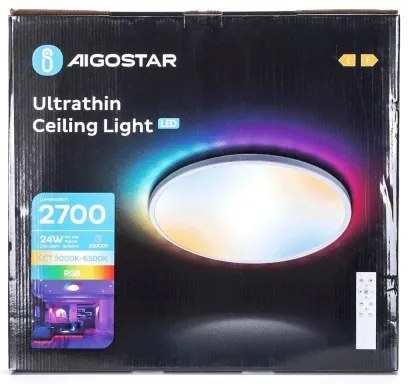 Aigostar LED RGBW dimmerabile bagno 24W 230V Ø42cm IP44 + telecomando