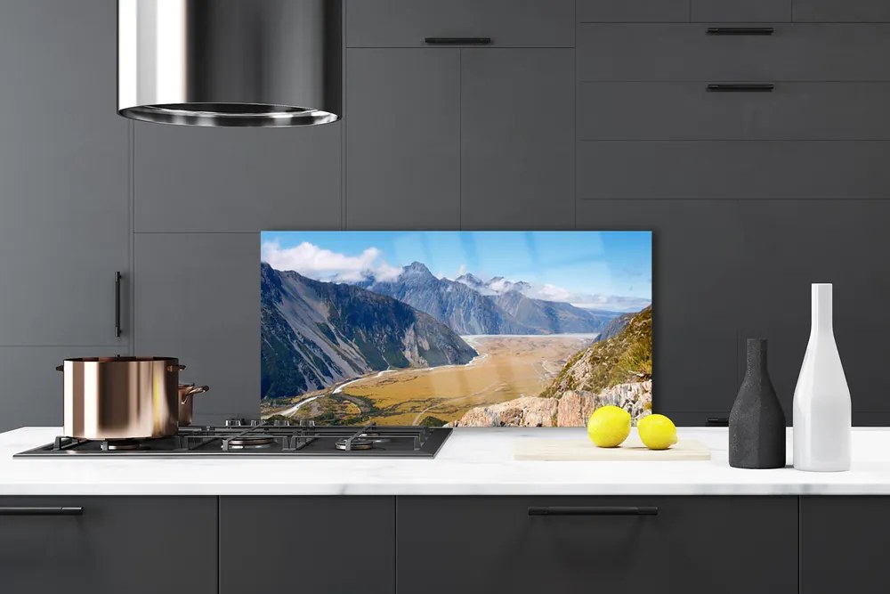 Rivestimento parete cucina Montagne, paesaggio della valle 120x60 cm