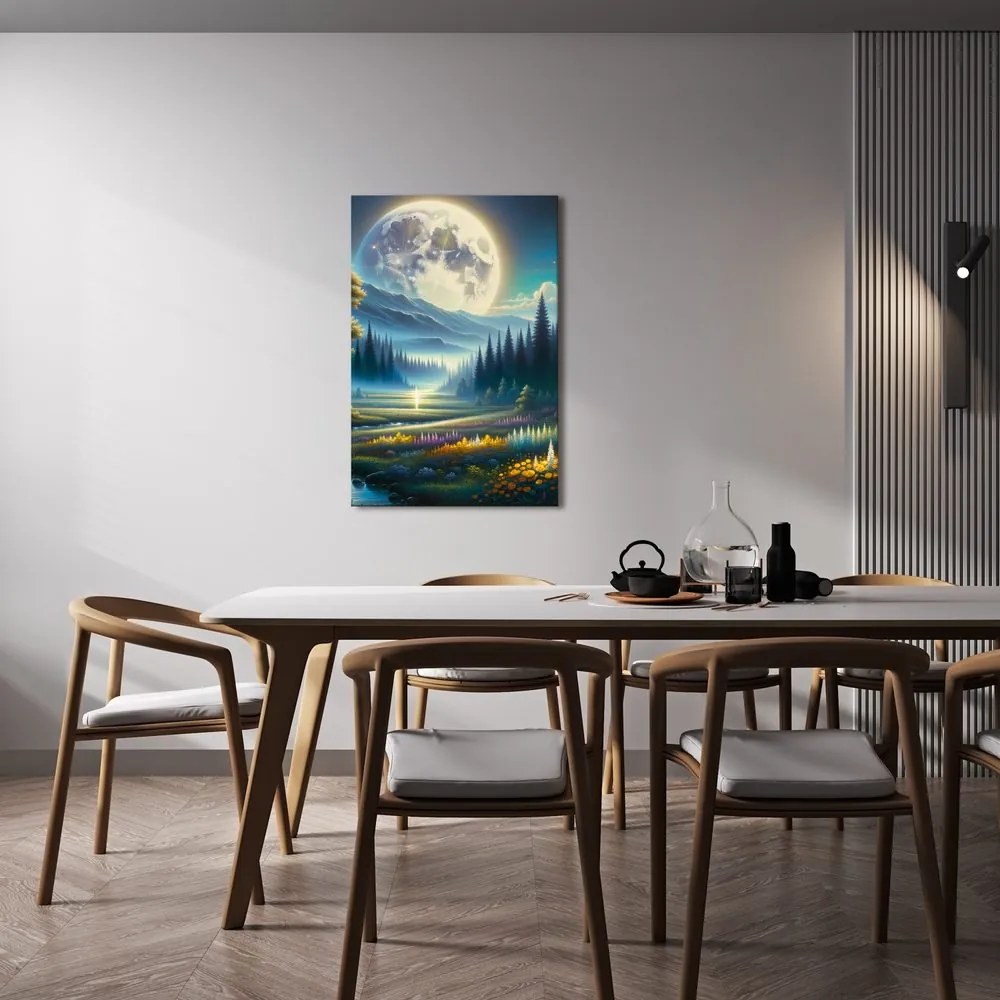 Quadro su tela – Natura notturna tranquilla con fiume