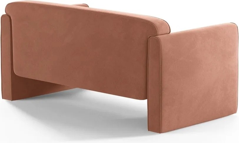 Divano rosa con rivestimento in velluto 140 cm Abby – Micadoni