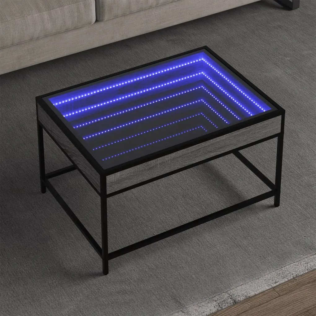 Tavolino Da Salotto Con Led Infinity Grigio Sonoma 70x50x41 Cm /