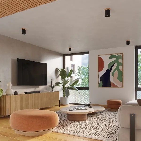 Sollux SL.1349 - Faretto RIF 1xGU10/10W/230V diametro 12 cm nero