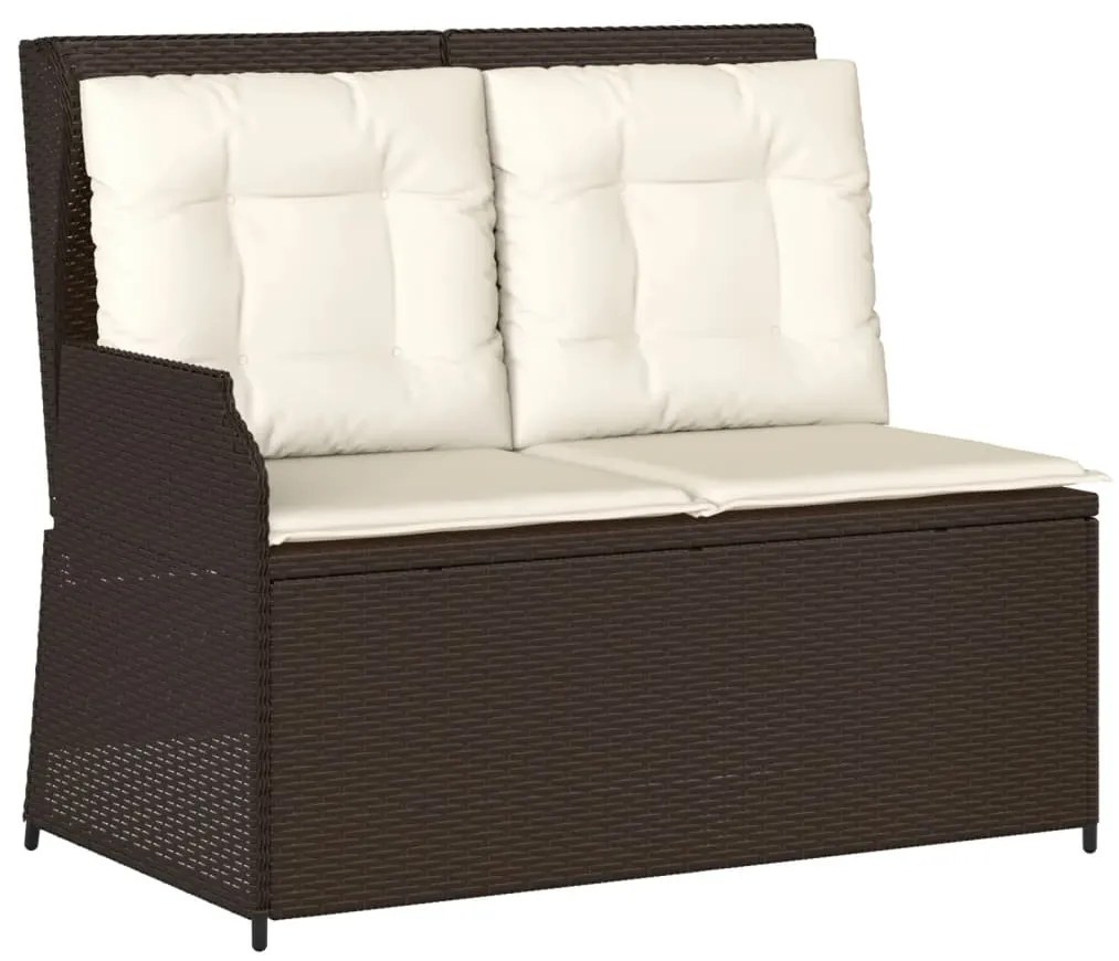 Set divani da giardino 5 pz con cuscini marrone in polyrattan