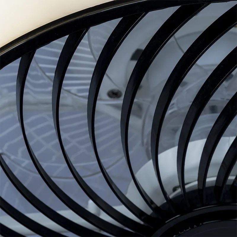 Ventilatore da soffitto quadrato nero con LED dimmerabile - Climo