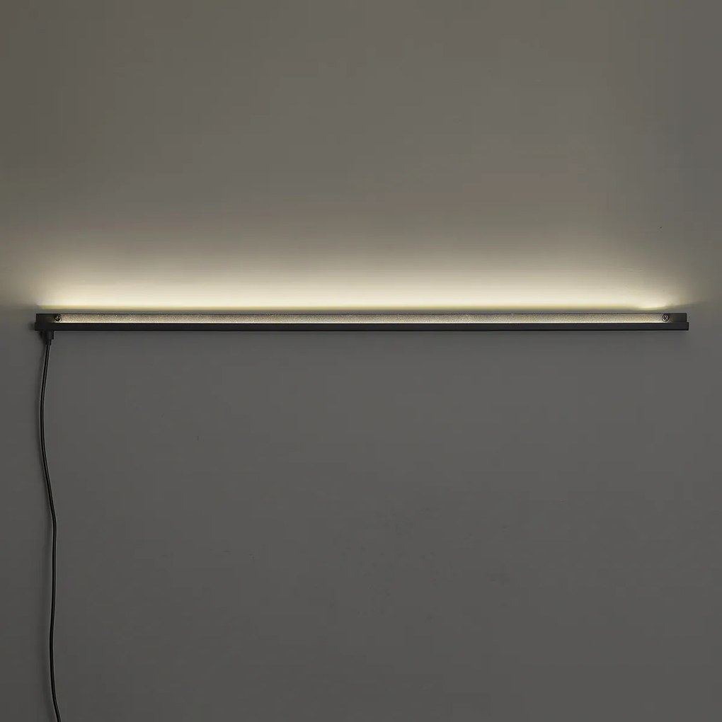 Lampada da parete moderna nera con LED inclusi - Letterbox