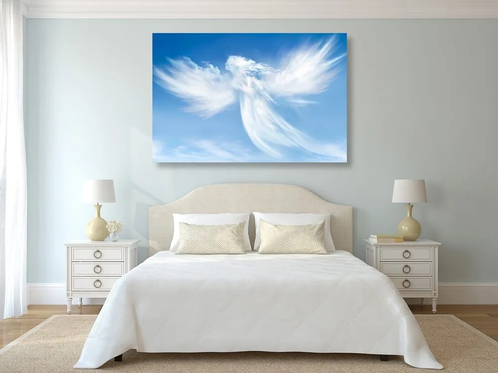 Quadro su tela – Figura d'angelo tra le nuvole