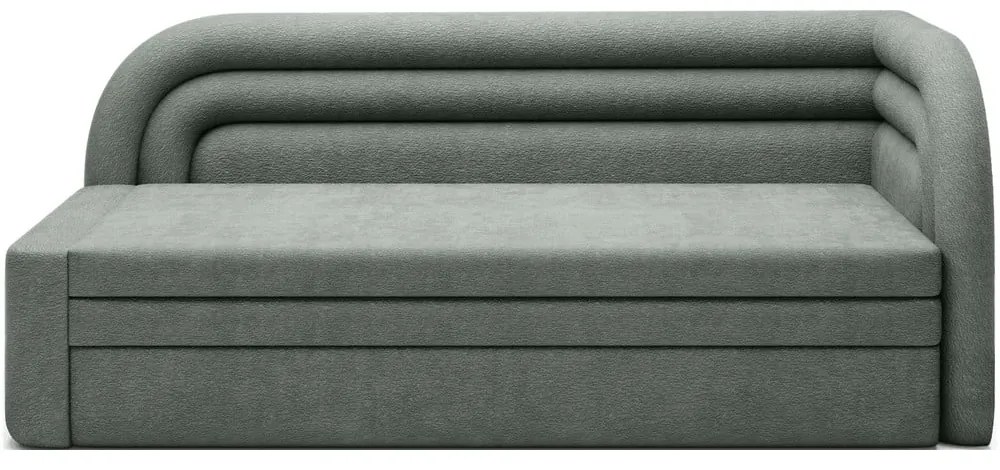 Divano verde allungabile/con contenitore con penisola a destra e rivestimento in ciniglia 223 cm Fabillo – ELTAP