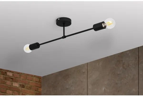 Lampadario a plafone CAMBRIDGE 2xE27/15W/230V nero