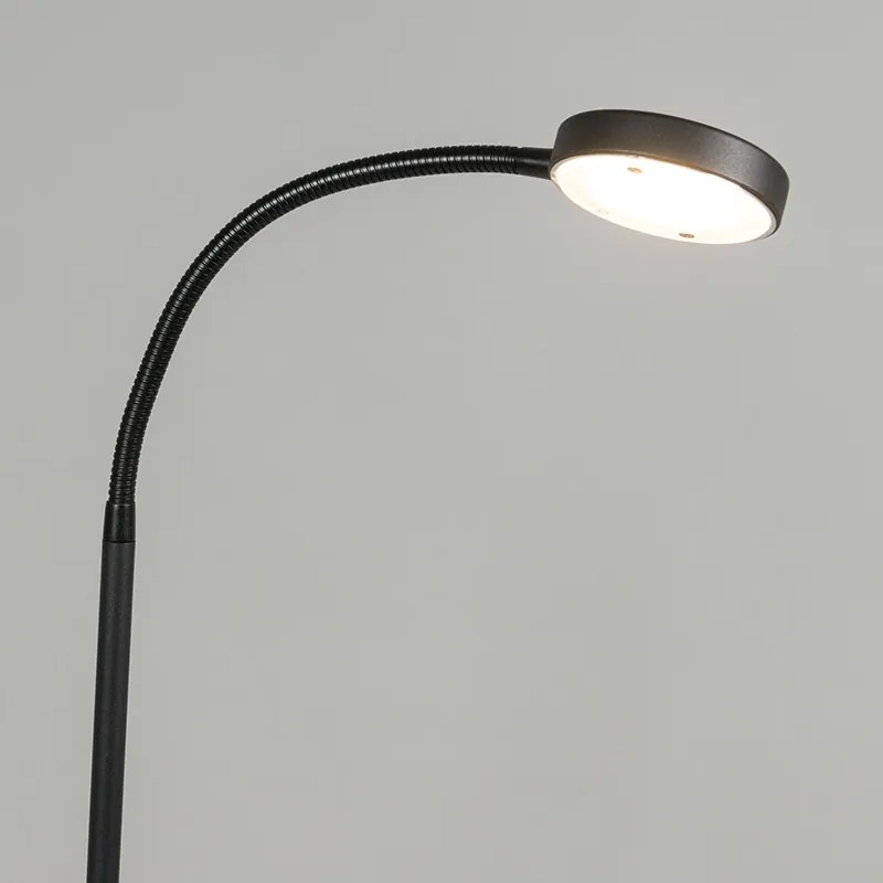 Lampada da terra moderna nera con LED regolabile - Trax