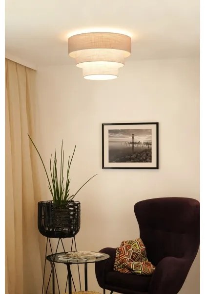 Brilagi - Plafoniera ALASKA LUNETA 1xE27/15W/230V diametro 45 cm grigio/color crema