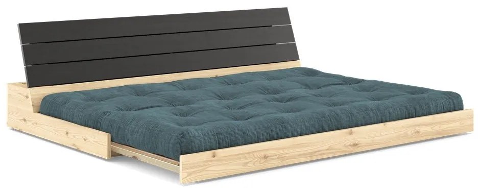 Divano letto in velluto a coste blu 196 cm Base - Karup Design