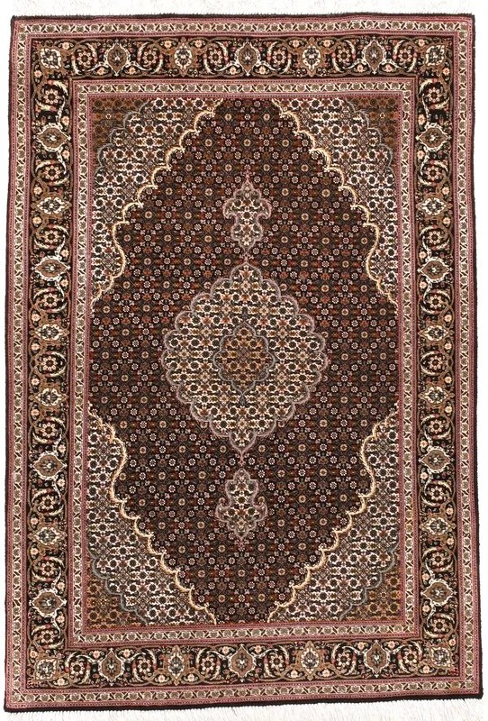 Tabriz Tappeto persiano 100x150 Nero (Iran) Annodato A Mano