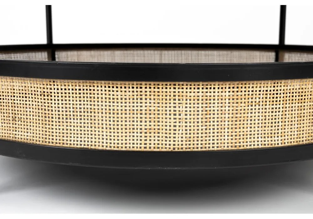 Tavolino da salotto rotondo nero/di colore naturale ø 80 cm Makoto – White Label