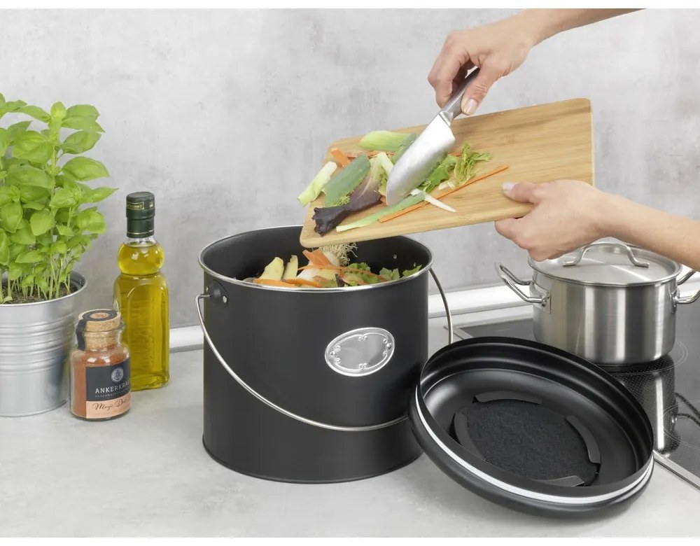 Contenitore nero per rifiuti compostabili 6 l Nero - Wenko