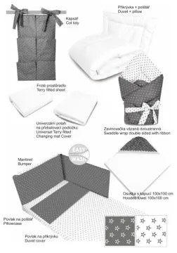 COSING - Set da 10 pezzi per neonati Sleeplease grigio/bianco