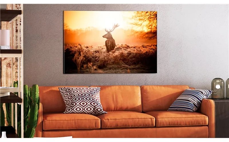 Quadro Deer in the Sun  Colore Beige, Dimensioni e Misure 90x60