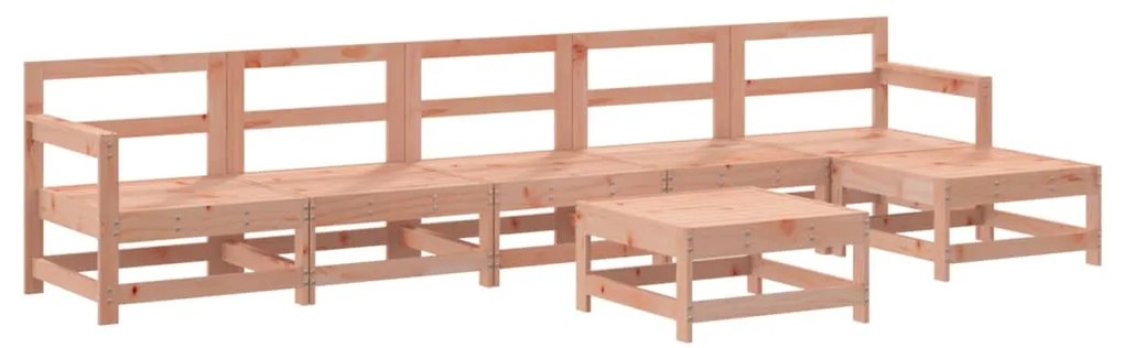 Set salotto da giardino 7 pz in legno massello di douglas