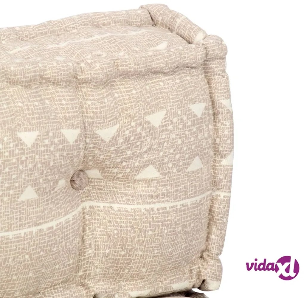 vidaXL Pouf Beige in Tessuto