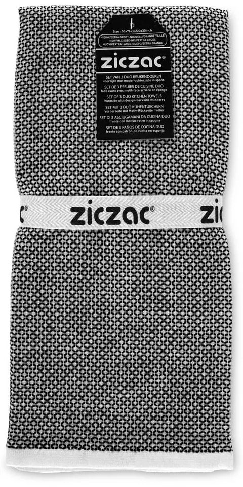 Set di 3 asciugamani 50x76 cm Duo Leno - ZicZac