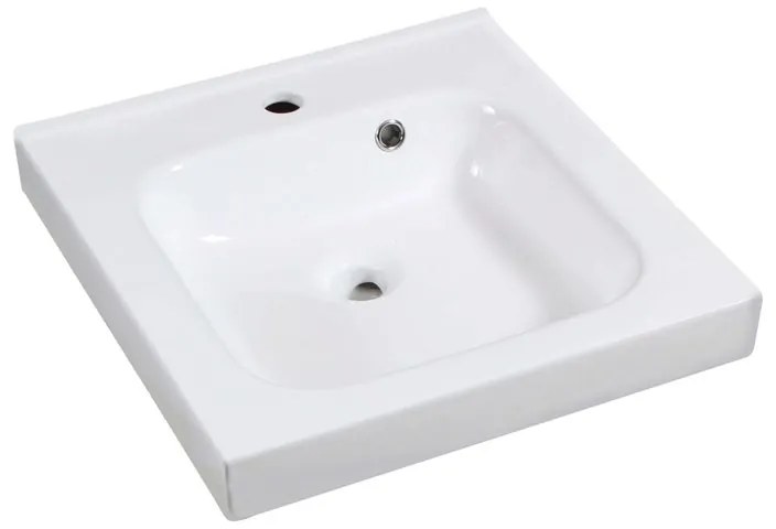 Lavabo a incasso rettangolare vasca centrale Remix L 46 x H 14 x P 49 cm in ceramica bianco lucido
