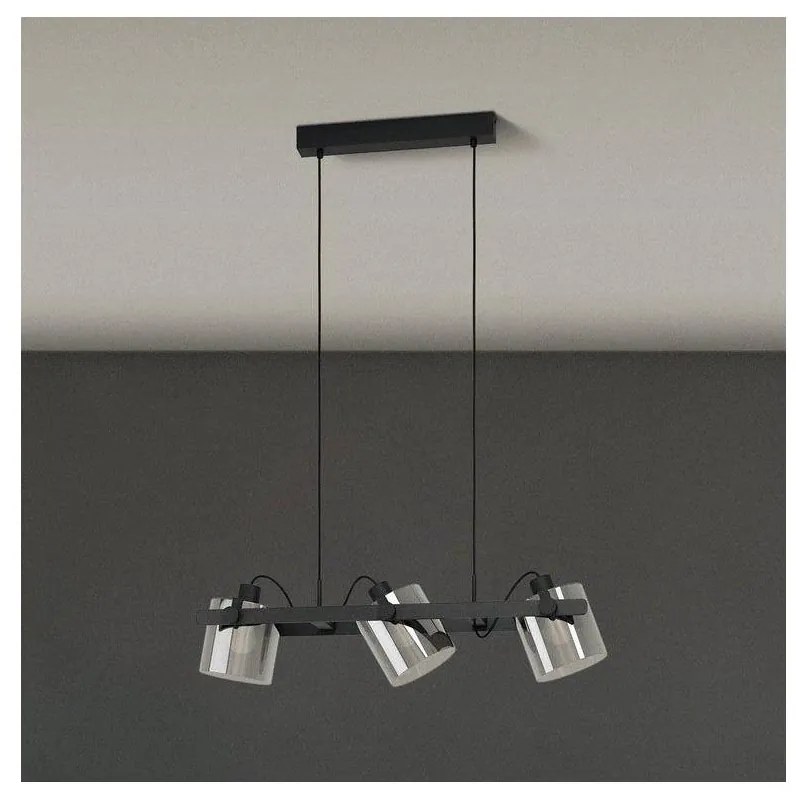 Eglo 780478 - Lampadario a sospensione con filo CALERINO 3xE27/40W/230V nero
