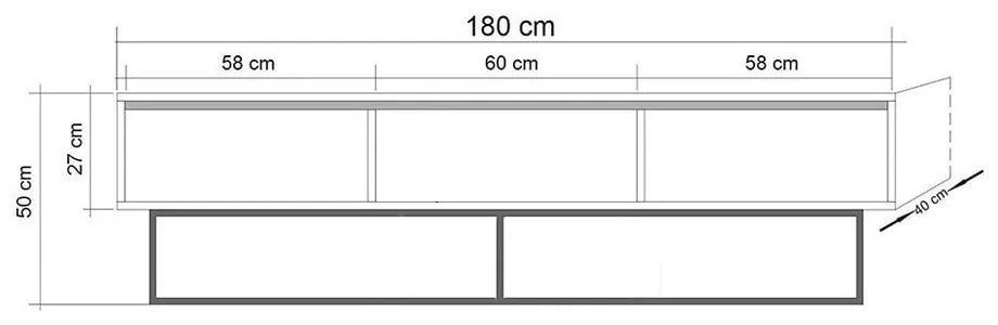 Mobile TV naturale in noce 180x50 cm Rodez - Kalune Design