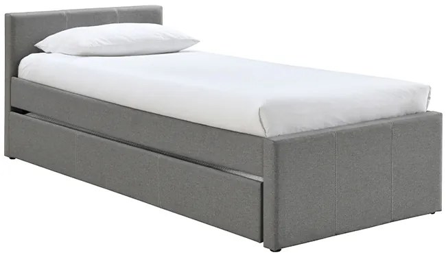 Letto estraibile bambino 90 x 195 cm tessuto grigio MACCO