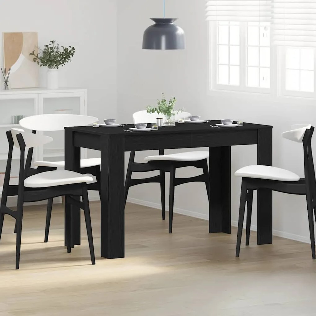 Tavolo Da Pranzo Rovere Nero 120x60x76 Cm Legno Multistrato /