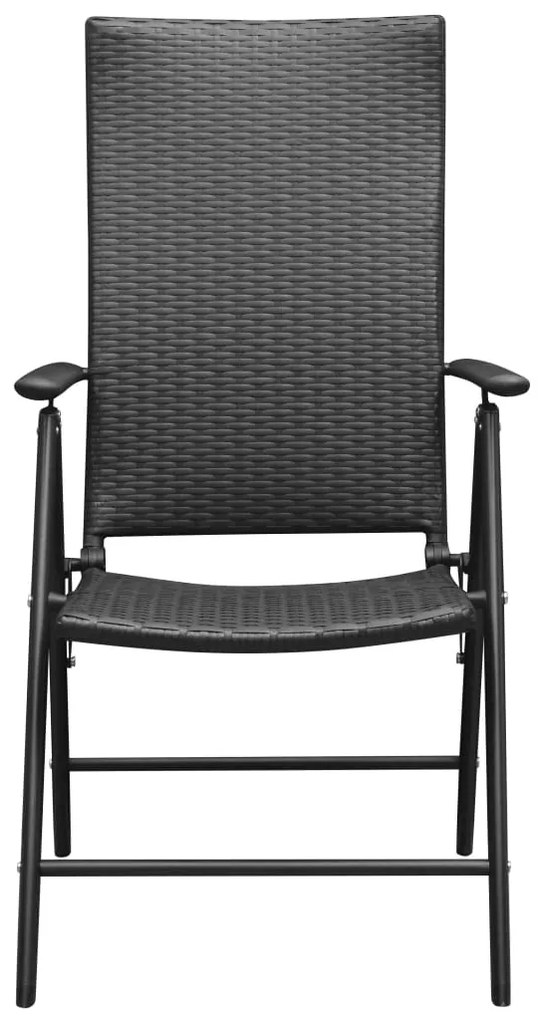 Set da pranzo da giardino 5 pz nero e marrone