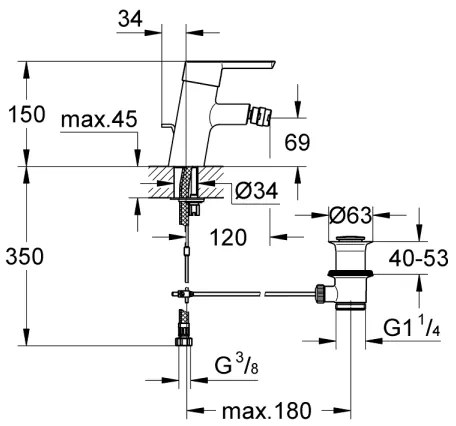 GROHE 32558000 - Miscelatore per bidet FEEL DN 15 cromo lucido