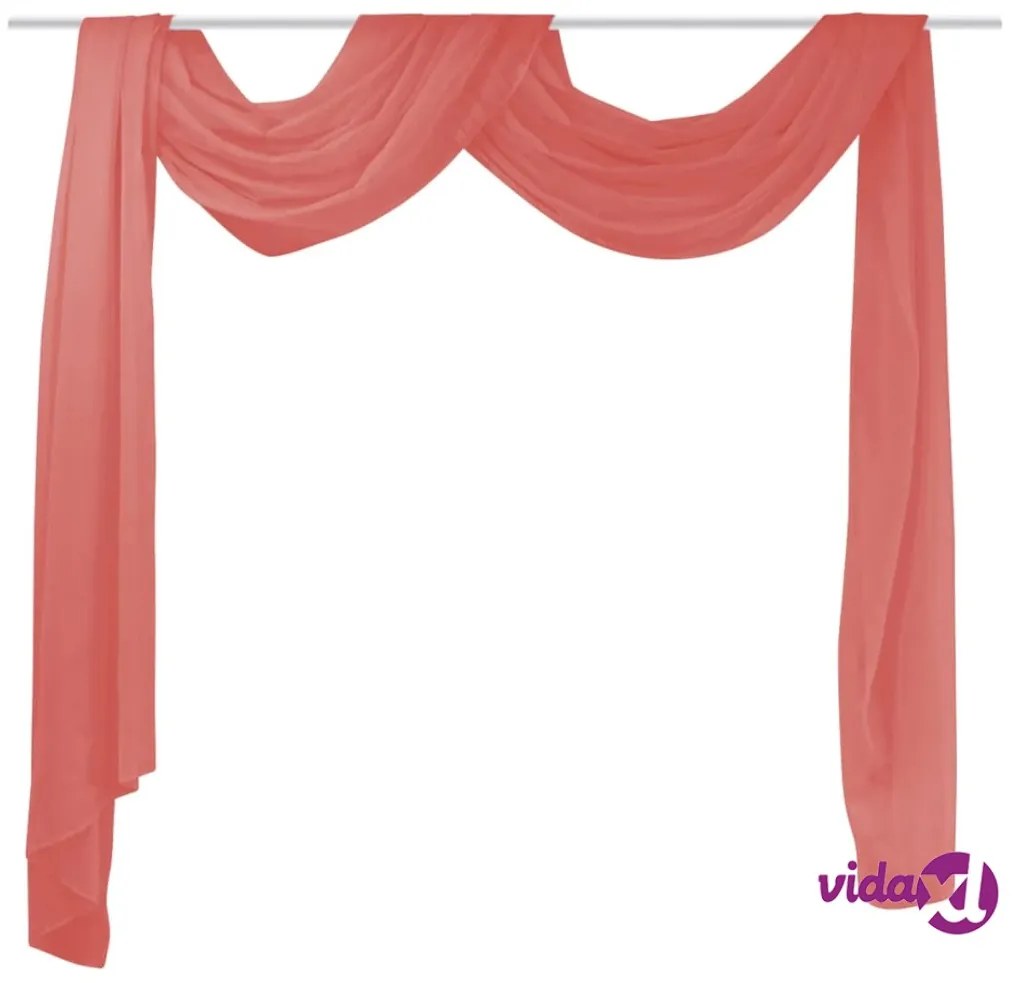 vidaXL Drappo per Tende in Voile 140x600 cm Rosso