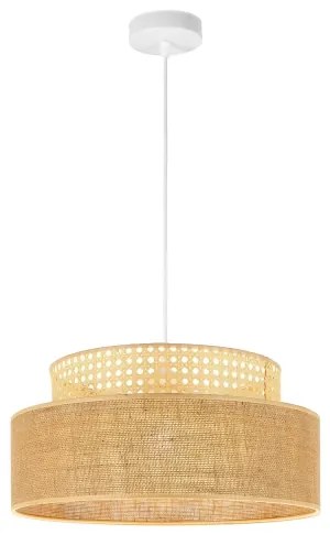 Lampadario a sospensione con filo BOHO 1xE27/60W/230V diametro 40 cm rattan