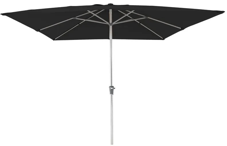 Ombrellone a palo centrale bianco / argento Aura NATERIAL L 285 x 285 cm con telo grigio