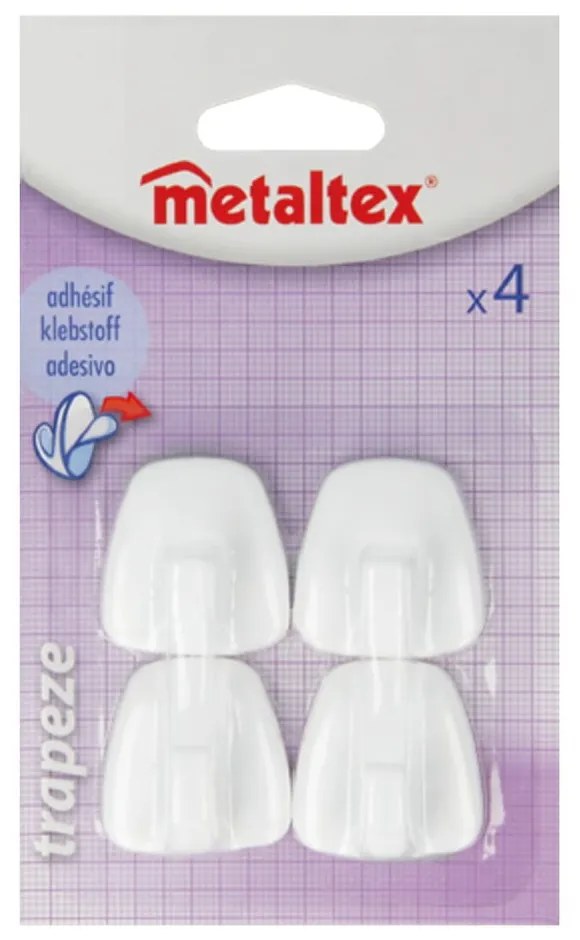 Set di 4 ganci adesivi in plastica bianca John - Metaltex