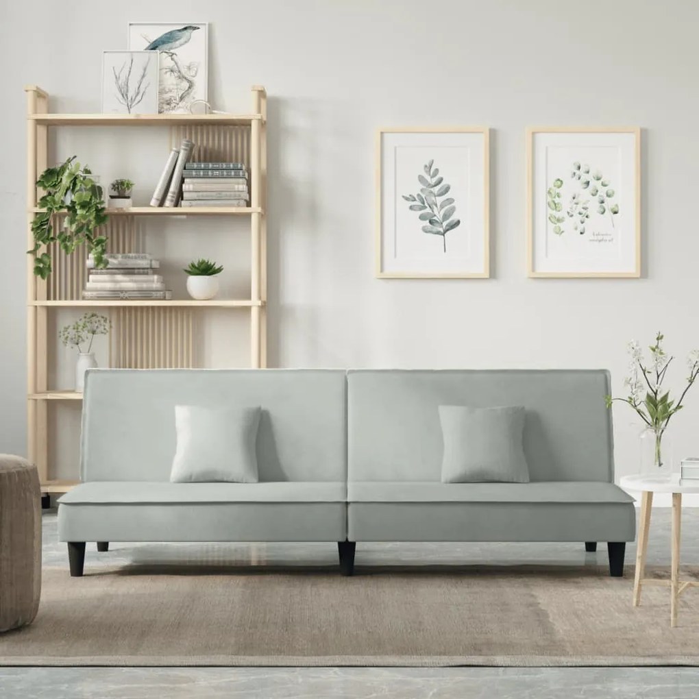 Divano Letto Grigio Chiaro İn Velluto /