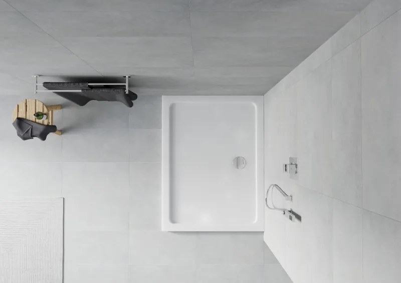Mexen Flat piatto doccia rettangolare slim 120 x 100 cm, bianco, sifone cromato - 40101012