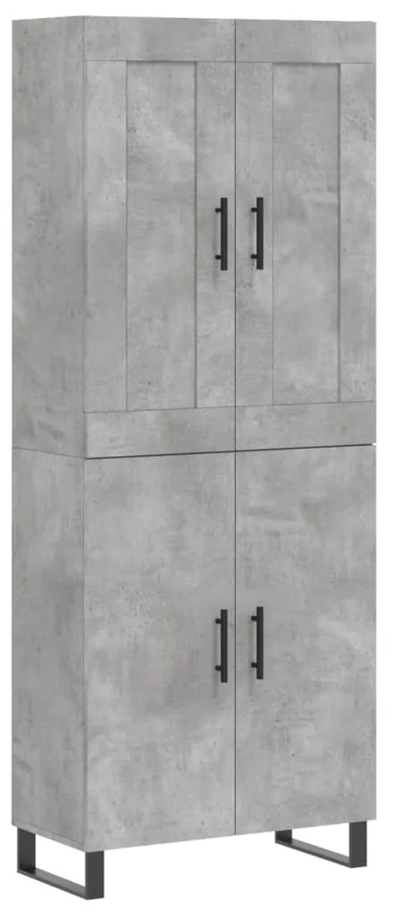 Credenza Grigio Cemento 69,5x34x180 cm in Legno Multistrato