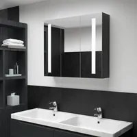 Armadietto Bagno con Specchio e LED 89x14x62 cm 325544