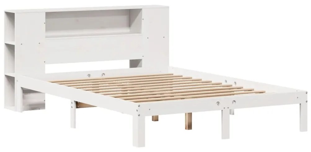 Letto libreria senza materasso bianco 120x200 cm legno di pino