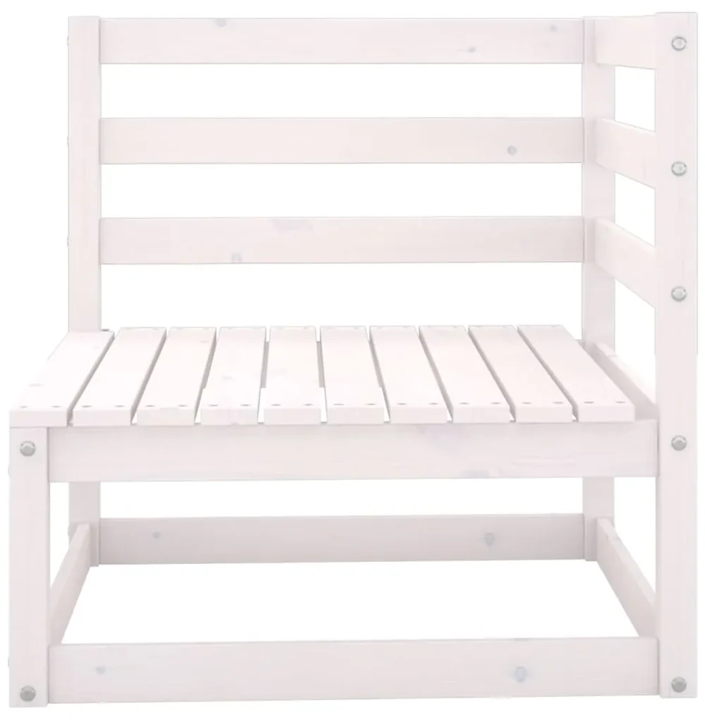 Set divani da giardino 4 pz bianco in legno massello di pino